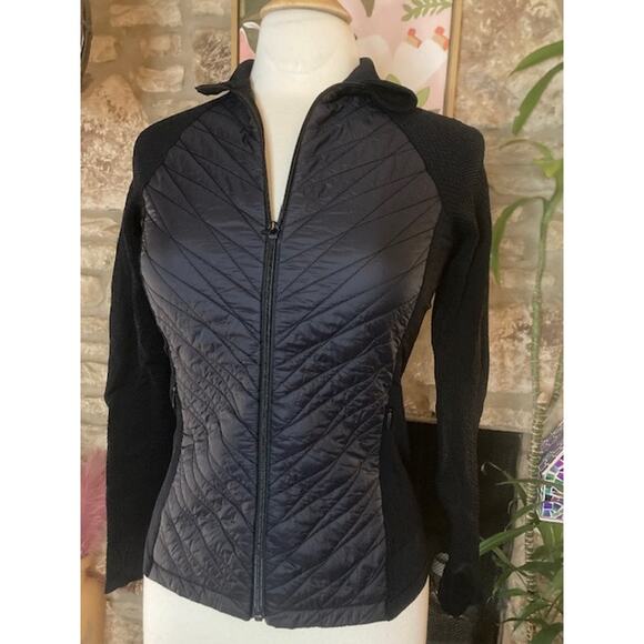 🖤 Athleta Black Quilted Zip Jacket 🖤 Size Small - Picture 1 of 9